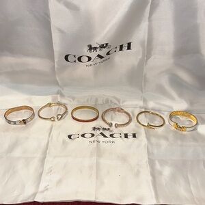 All 6 bracelets of Various brands Elegant Gold and Pink Bracelet Sets